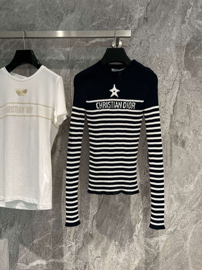 Dior 2023 Fall/Winter Blue Long Sleeve Knit Sweater