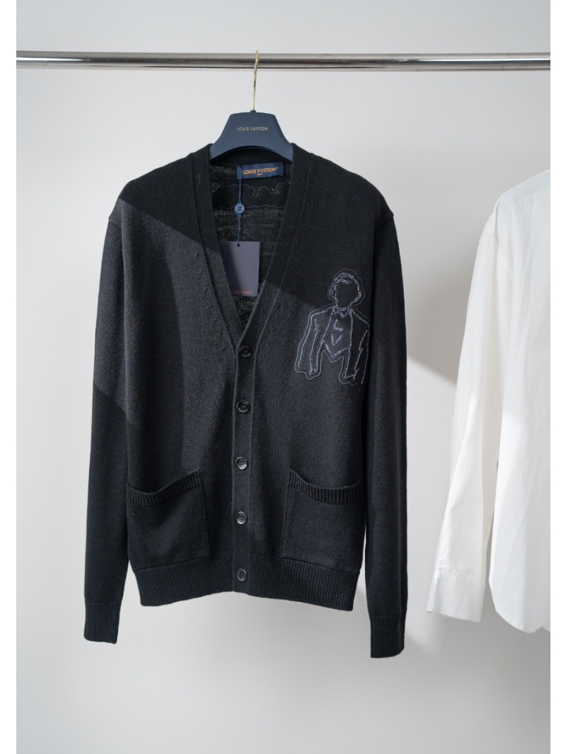 Louis Vuitton Embroidered Beaded Logo Cardigan