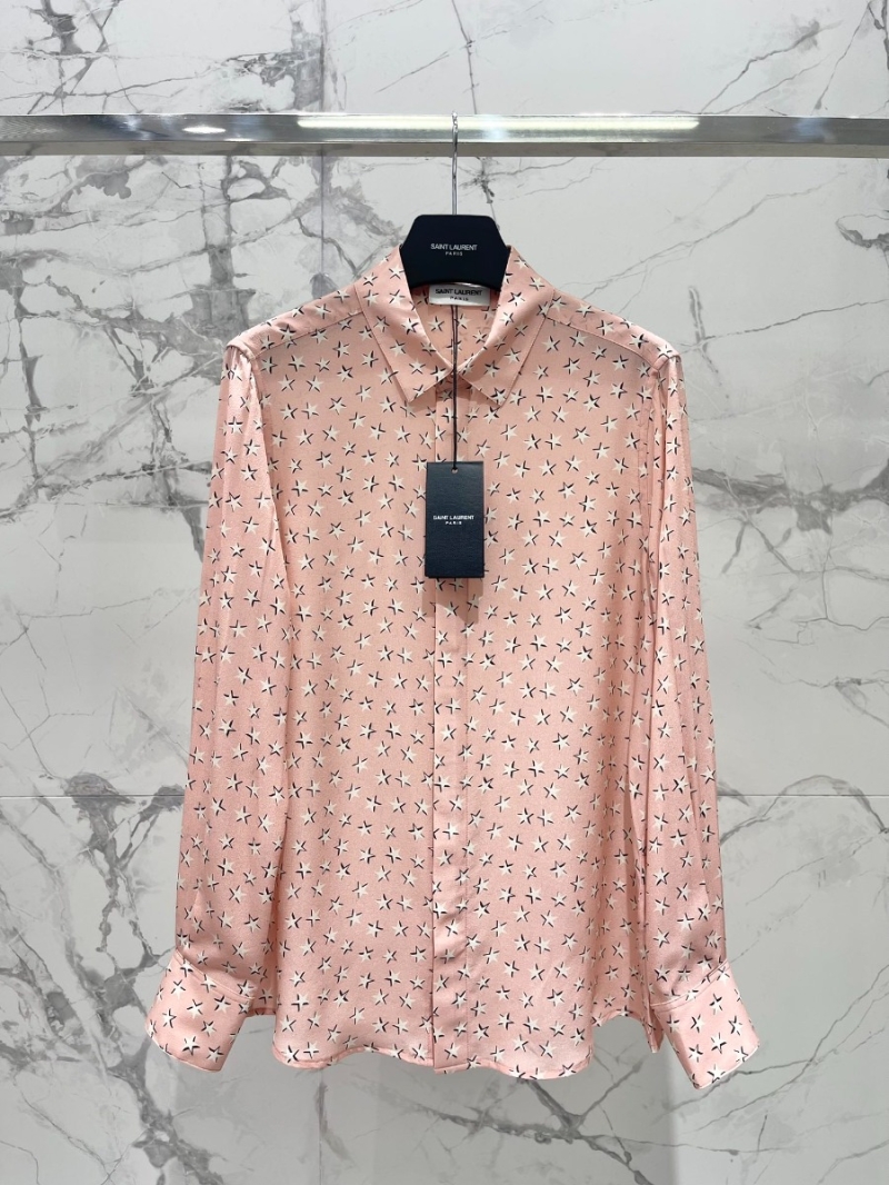 SAINT LAURENT Classic Retro Star Silk Shirt