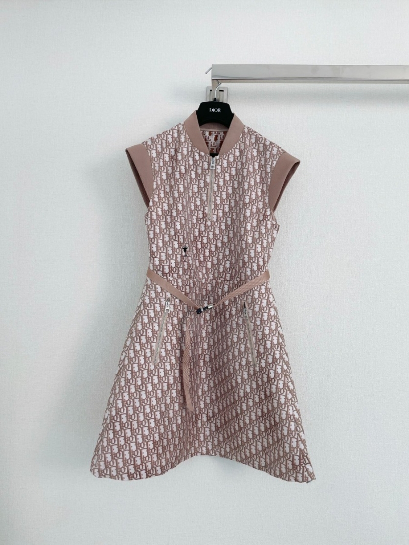 Dior 24SS Oblique Jacquard Weave Dress Pink