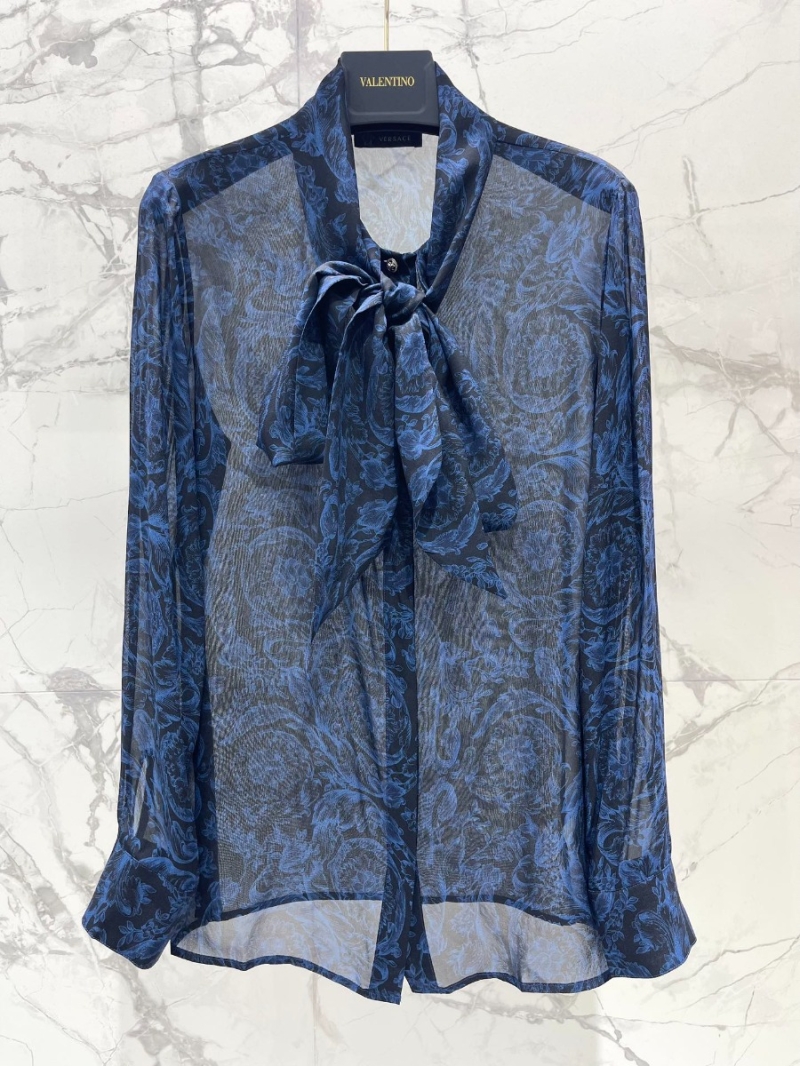 Versace Barocco Butterfly-Knot Shirt Blouse