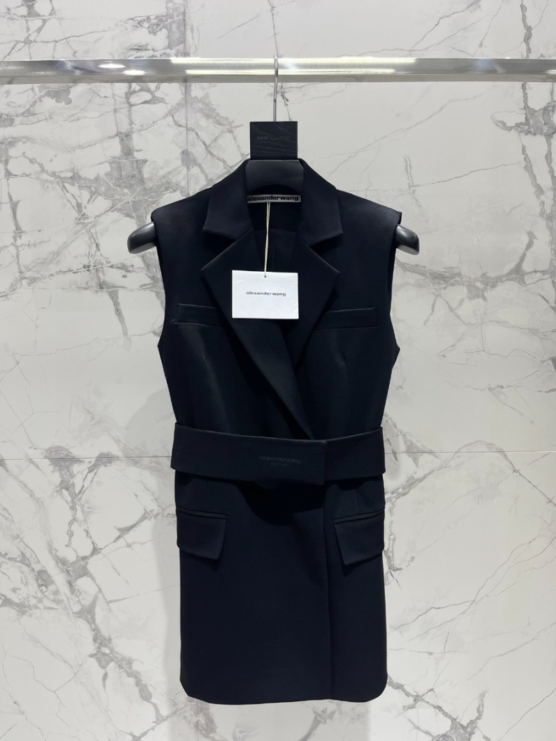 Alexander Wang Sleeveless Tailored Waistcoat Dress - Elegant and Sleek. Black
