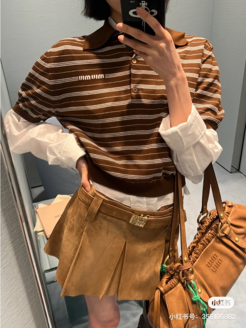 Miu Miu Limited Edition Vintage Gold Suede Ultra Short Pleated Skirt