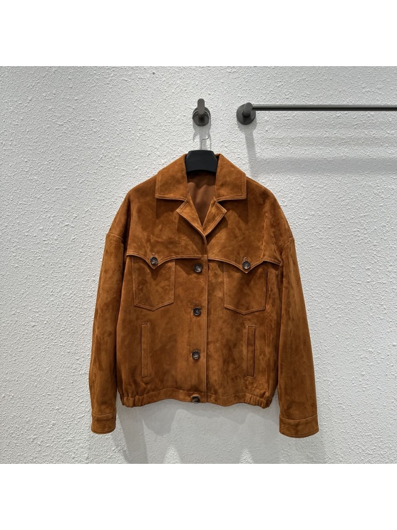 Miu Miu 2024 Fall/Winter Collection Oversized Suede Jacket. Colour 3