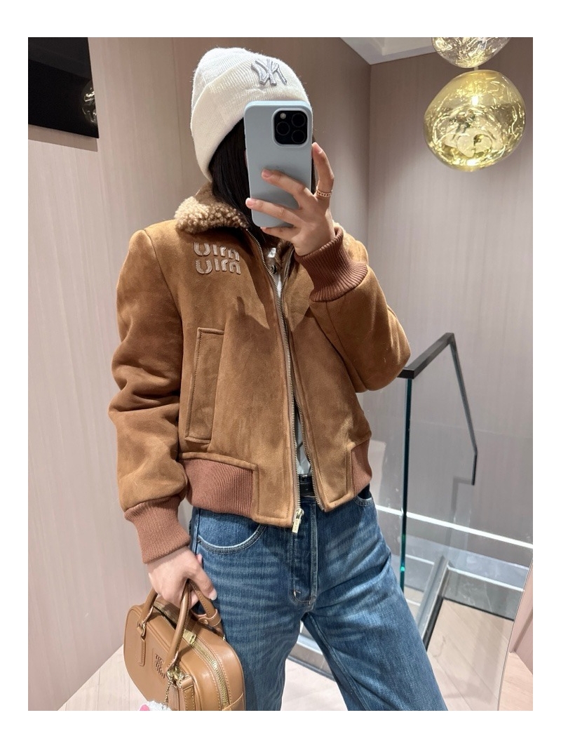 Miu Miu 2024 Fall/Winter Collection Luxurious Suede Jacket