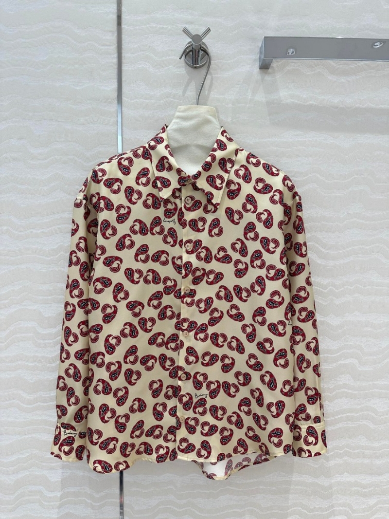 Burberry Paisley Print Silk Shirt - Beige & Red