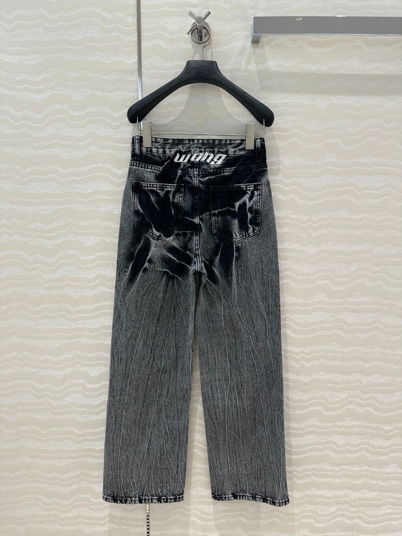 Alexander Wang Distressed Straight-Leg Jeans in Stone Wash