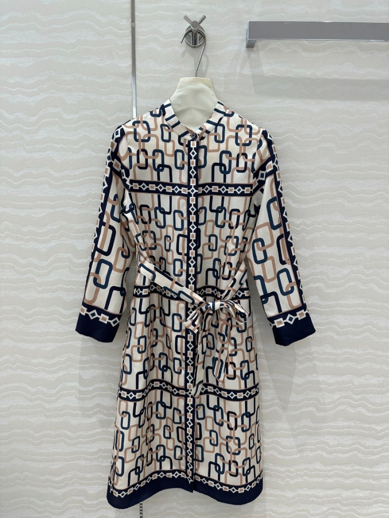 MaxMara Imported Silk Chain Link Print  Dress