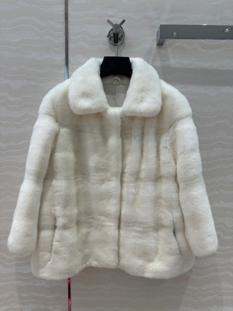 Dior Copenhagen Collection Premium Mink Fur Coat - Short A-Line Jacket - White