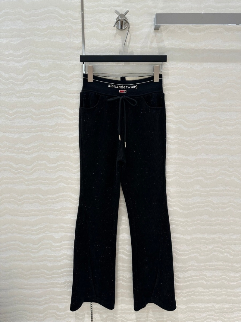 Alexander Wang Autumn/Winter Collection Stylish Velvet Flared Pants in Black