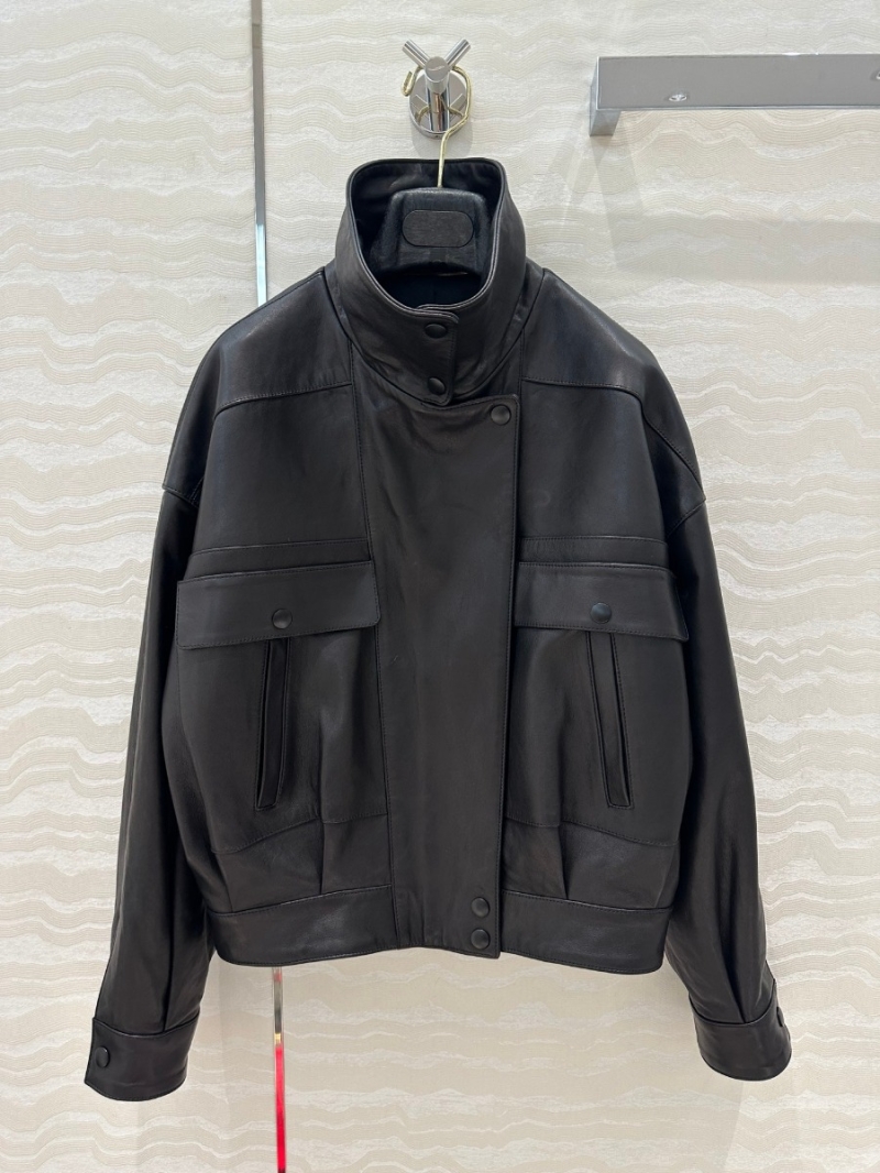 Saint Laurent YSL Pre-Fall Collection Retro Chic Leather Jacket in Black