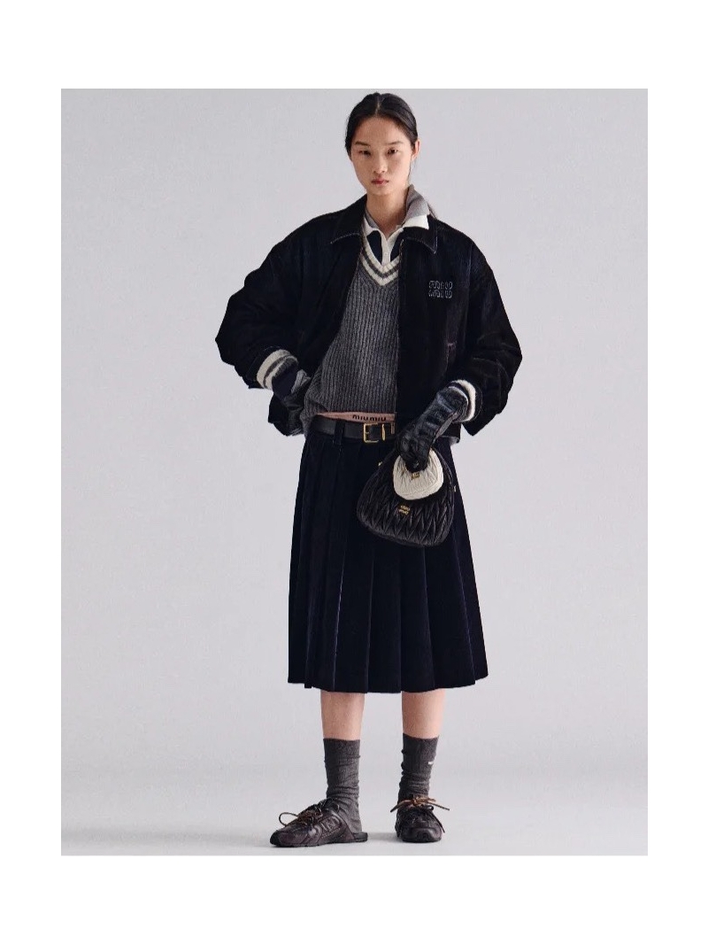 Miu Miu Holiday Collection Velvet-Coated Denim Jacket