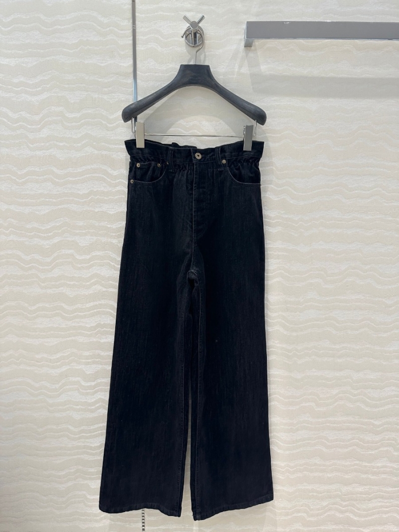 Miu Miu Holiday Collection Velvet-Coated Corduroy Denim High-Waisted Trousers