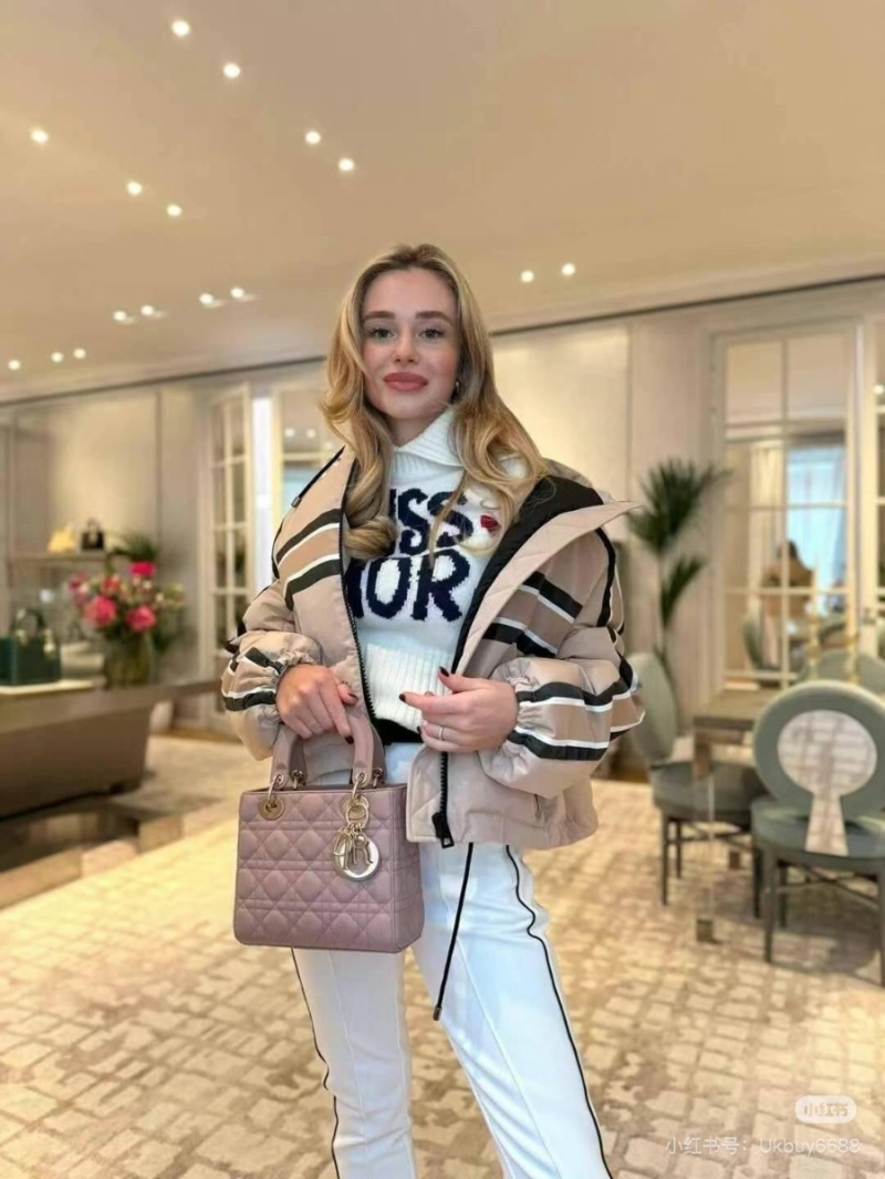 Dior MissDior Alps Collection Premium Hooded Puffer Jacket – Beige & Black