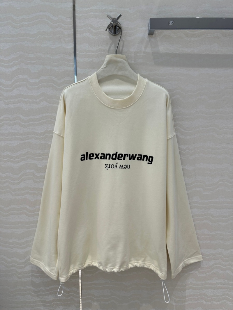Alexander Wang Retro Logo Print Adjustable Sweatshirt – Versatile Cotton Style in Cream White