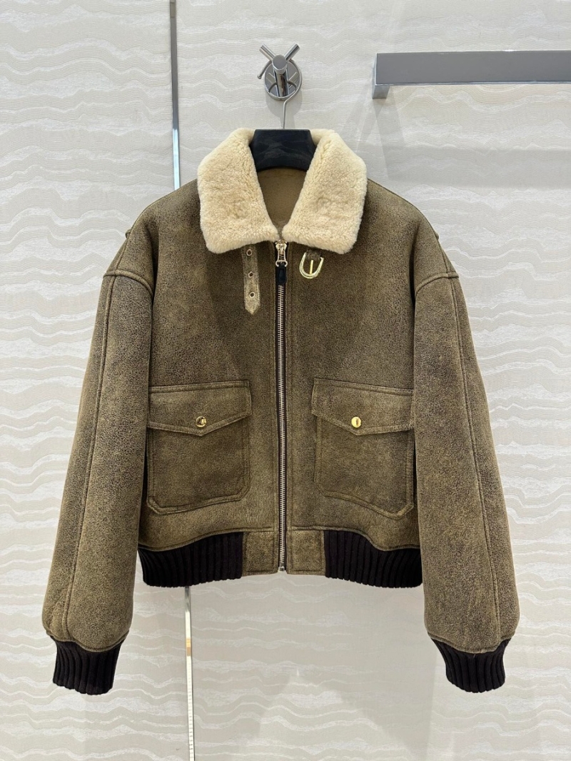 Celine Limited Edition Shearling Aviator Jacket - Distressed Brown