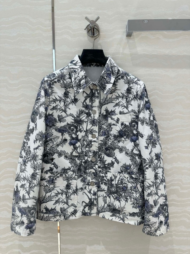 Dior MissDior 2024 Fall/Winter Collection Stylish Denim Jacket with Floral Print - Blue