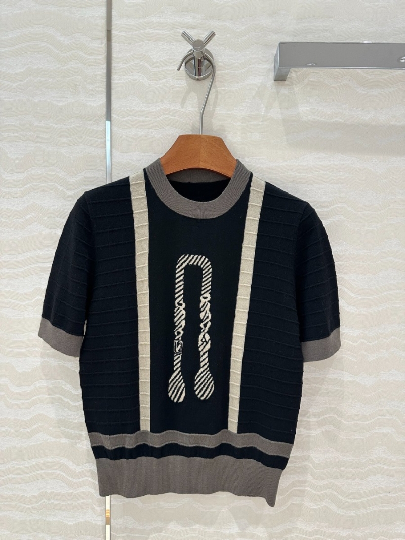 Hermès 25S Collection Elegant Knit Top Black