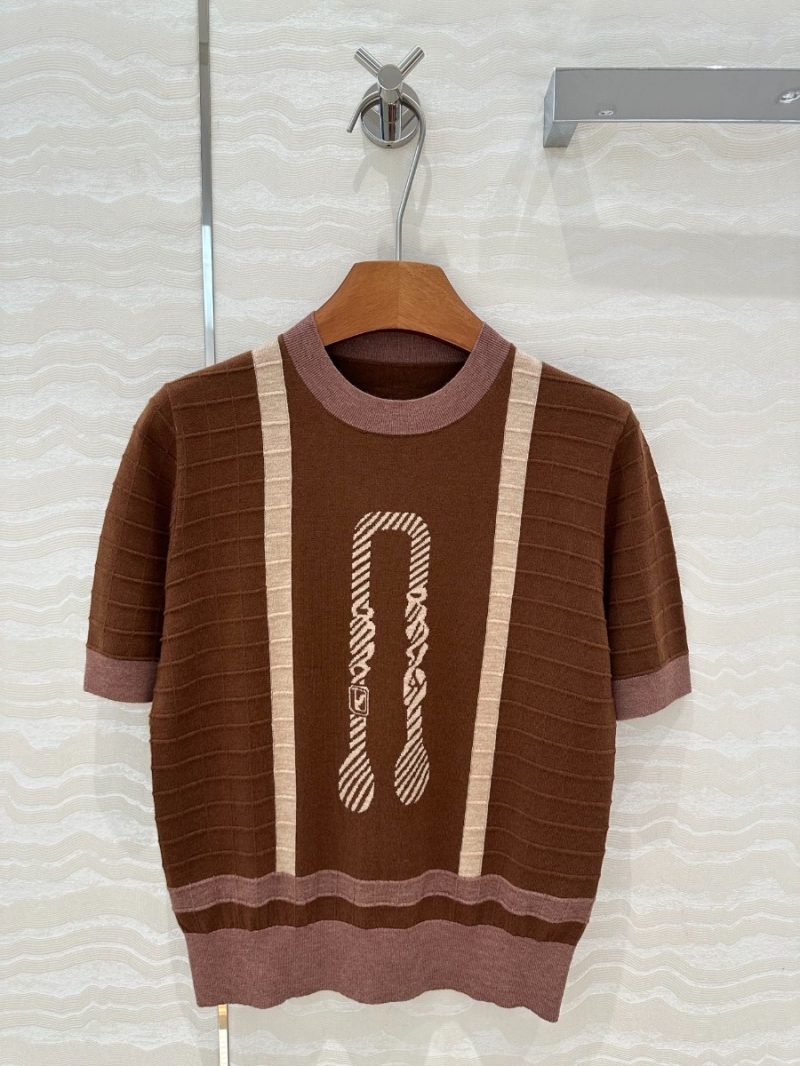 Hermès 25S Collection Elegant Knit Top Khaki