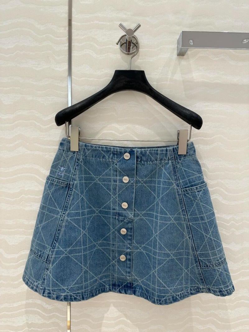 Dior Miss Dior Collection Vintage-Inspired Denim Skirt Blue