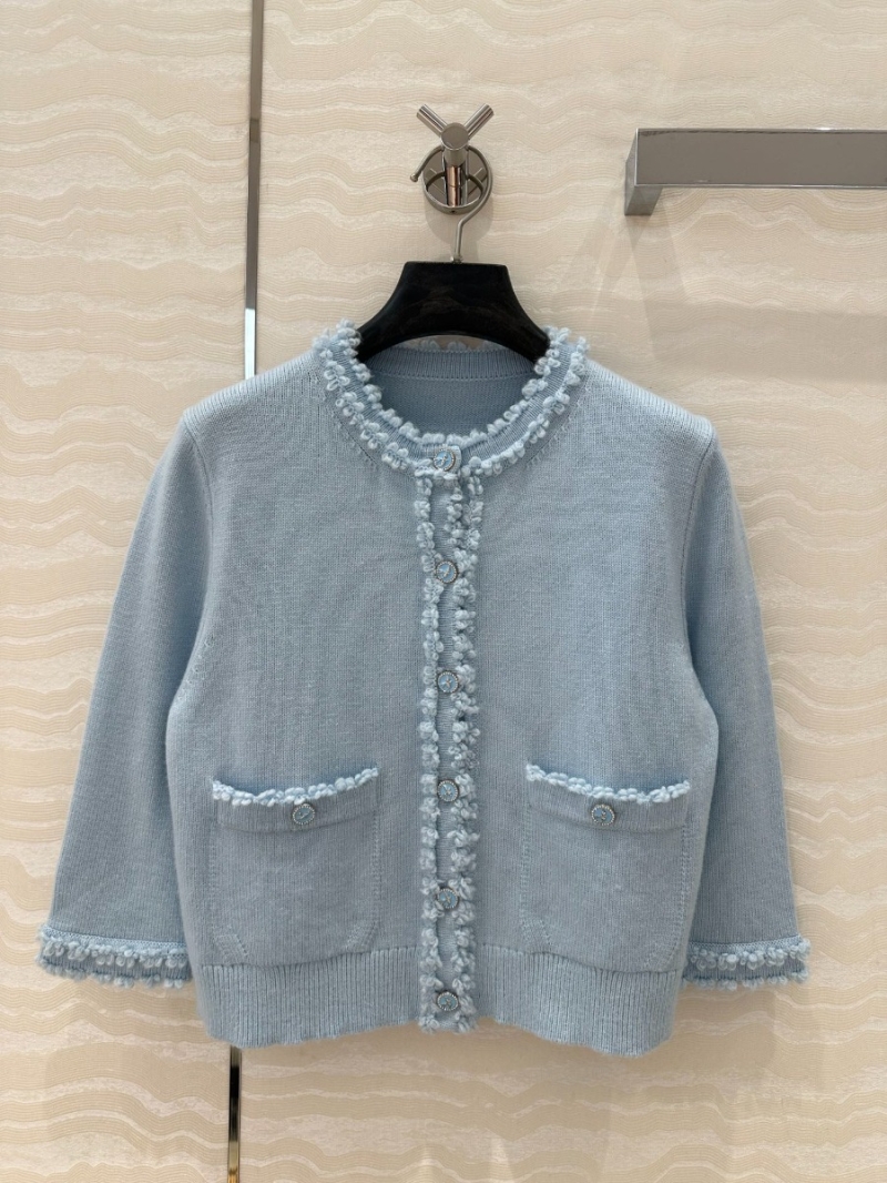Chanel Coco Classic Fringed Cardigan in Blue