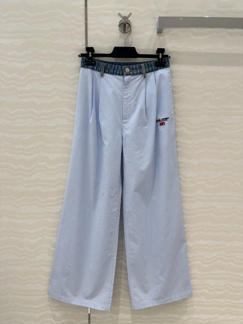 Alexander Wang Denim Fusion Sleek Wide-Leg Pants in Blue