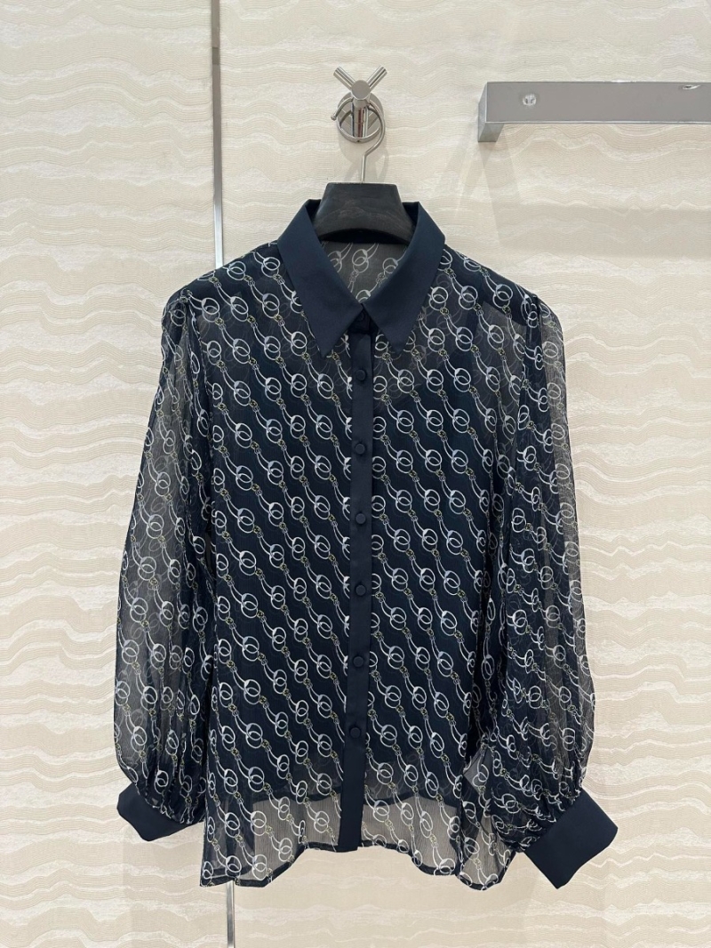 Gucci 25SS Elegant Chain Print Blouse in Black