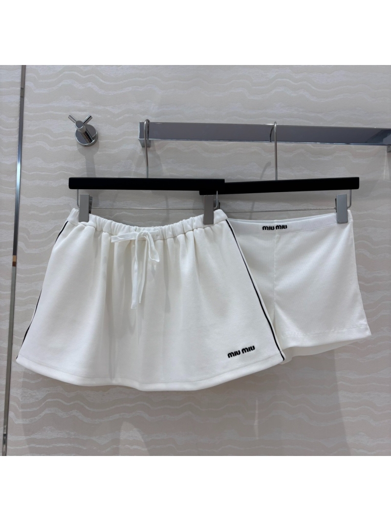 Miu Miu Retro Chic Two-Piece Skirt Set White