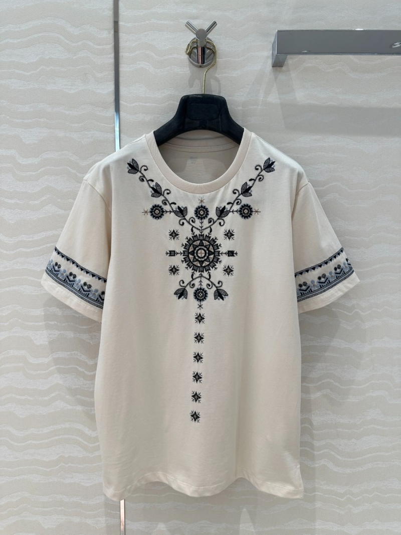Max Mara South France Elegant Embroidered T-Shirt White