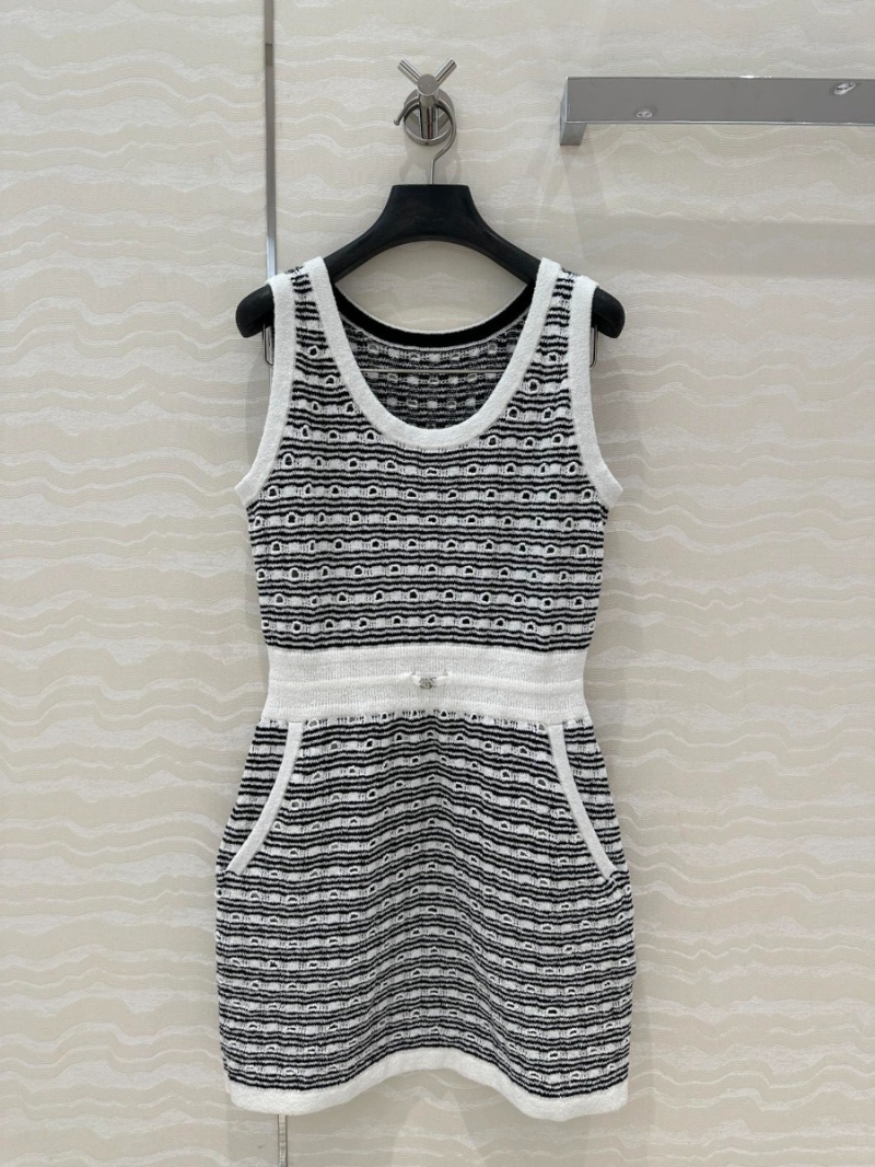 Chanel Coco Girl Classic Black-and-White Tank Dress. White