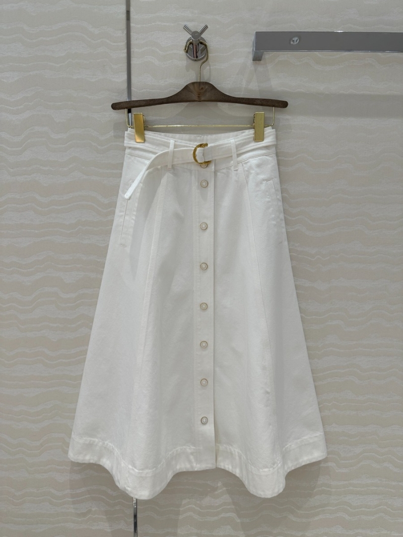 Zimmermann Timeless Elegance A-Line Skirt in Solid Color. White