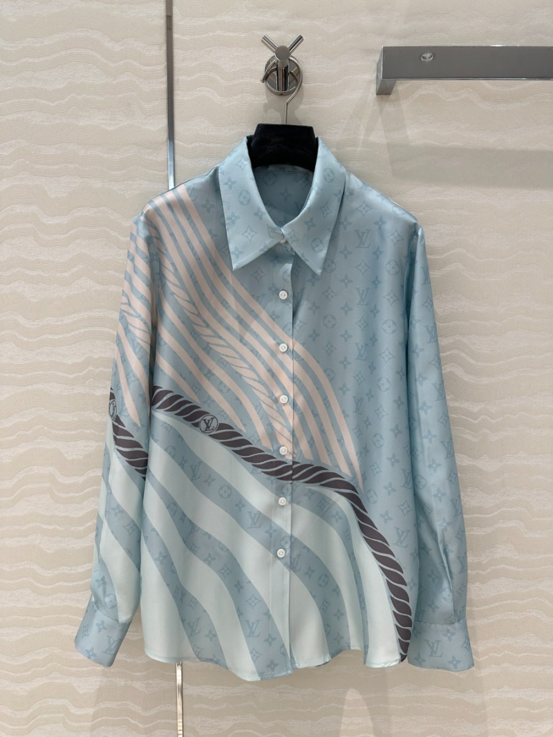 Louis Vuitton LV Rainbow Holiday Elegant Monogram Shirt Light Blue