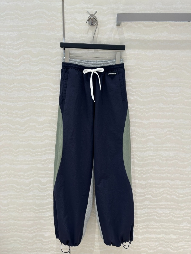 Miu Miu Spring Summer Trendy Colorblock Pants Navy/Grey