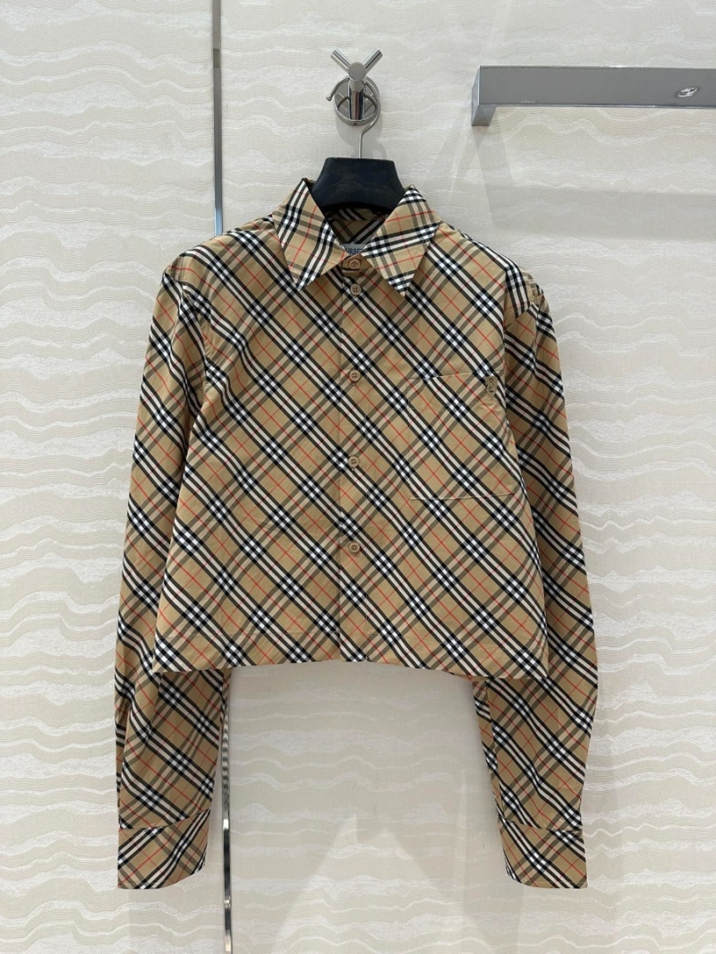 Burberry Vintage Preppy Plaid Shirt Beige with Thin Red