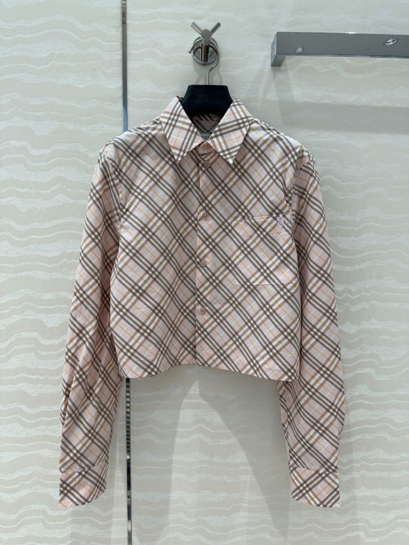Burberry Vintage Preppy Plaid Shirt Beige with White