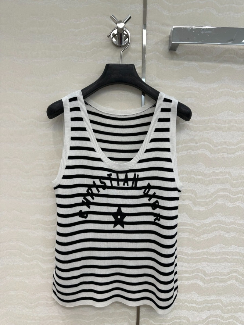 Dior MissDior Navy Stripe Lucky Star Knitted U-Neck Vest - Exclusive Imported