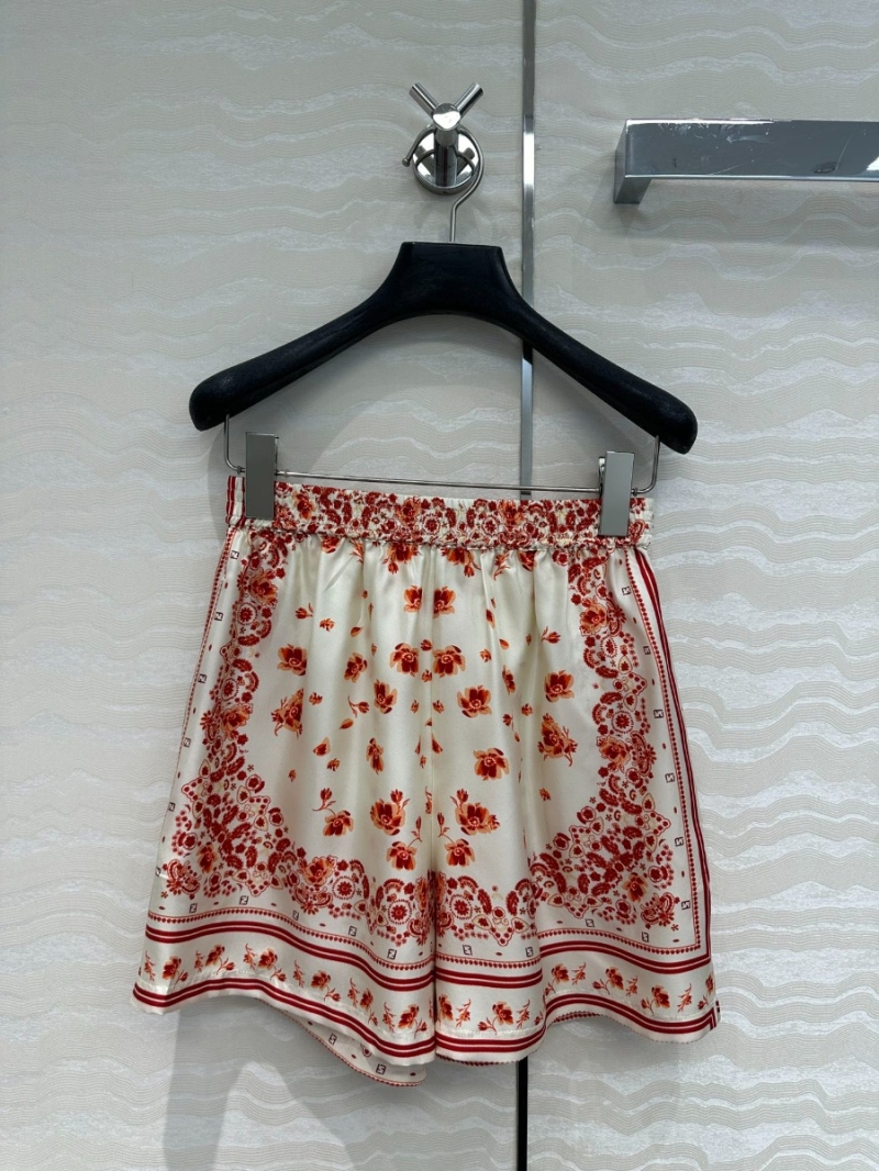 Fendi 25SS Exclusive Holiday Series Printed Silk Shorts