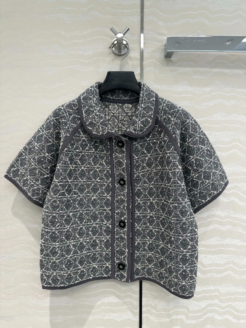 Dior MissDior Exclusive Grey Series Tweed Knitted Short Sleeves Cardigan Jacket