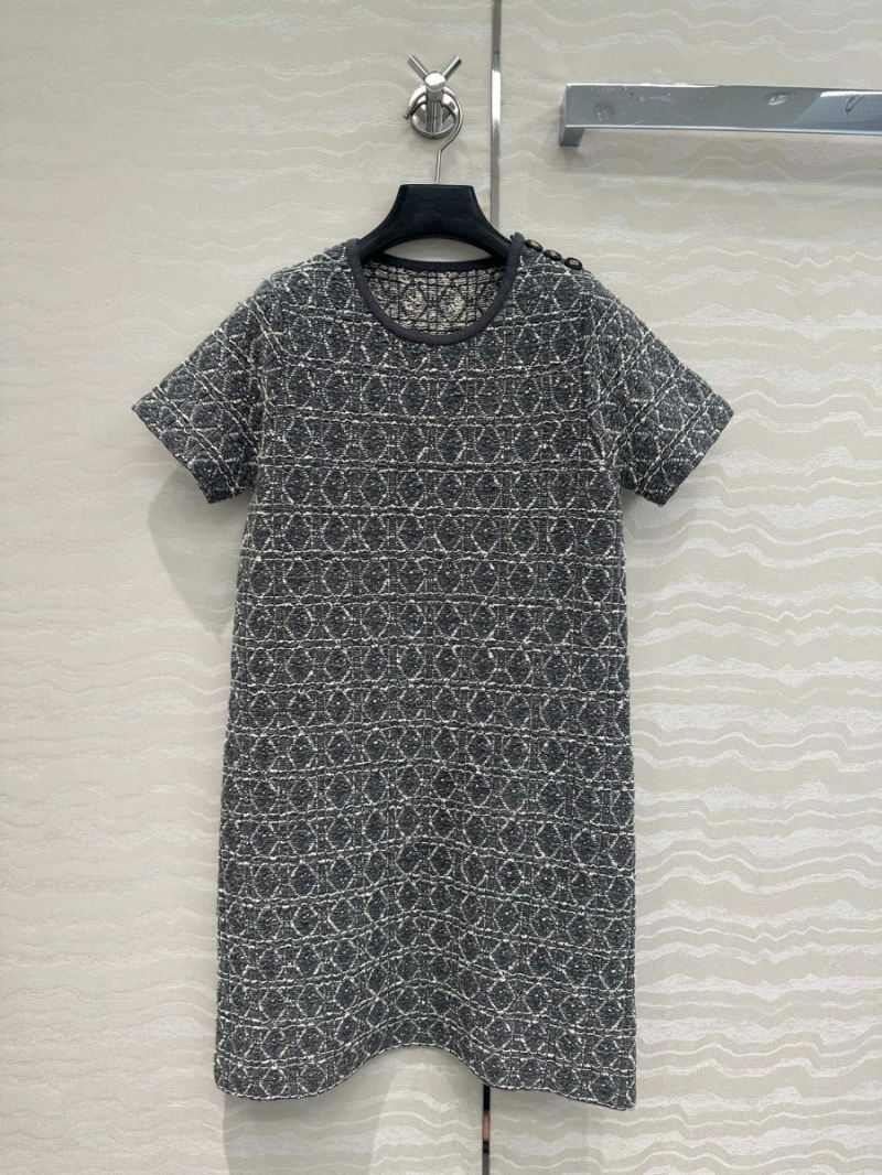 Dior MissDior Exclusive Grey Series Knitted Short Sleeve Dress