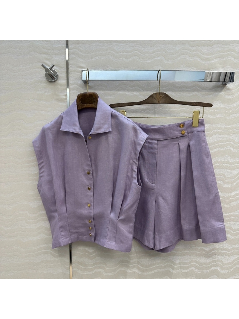 Loro Piana Elegant Linen Pleated Shorts - Luxe French Style