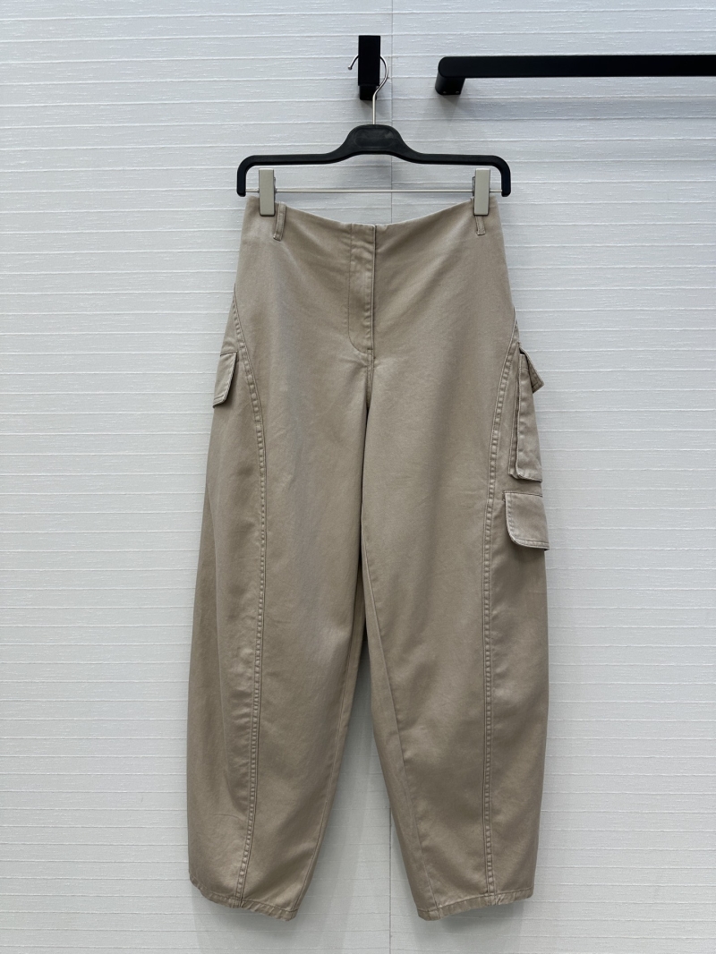 Alaia Beige Cargo Pants | Luxe Vintage-Inspired Military Trousers with Slant Pockets