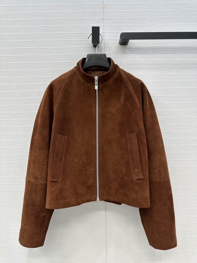 Alaia Urban Modern Brown Suede Moto Jacket