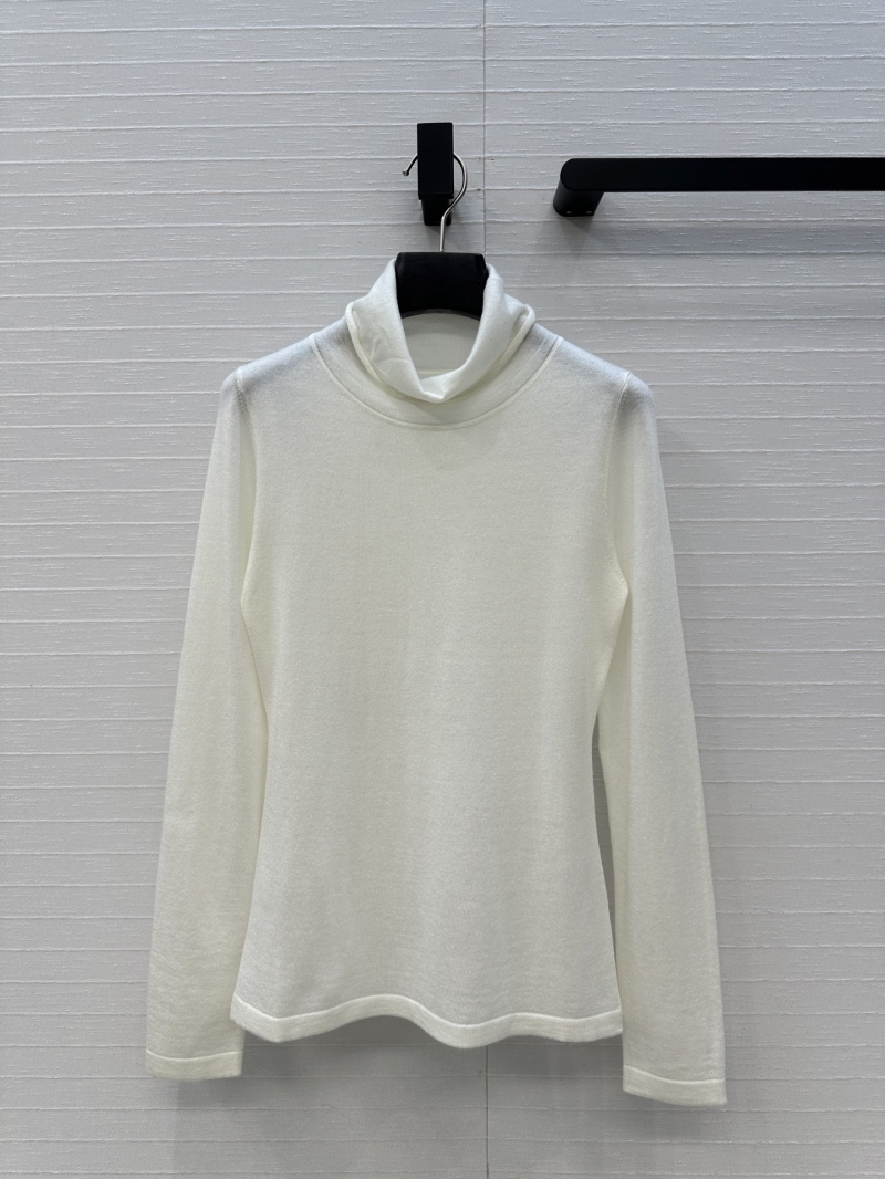 Alaïa Signature Wool Knit Turtleneck Sweater in White