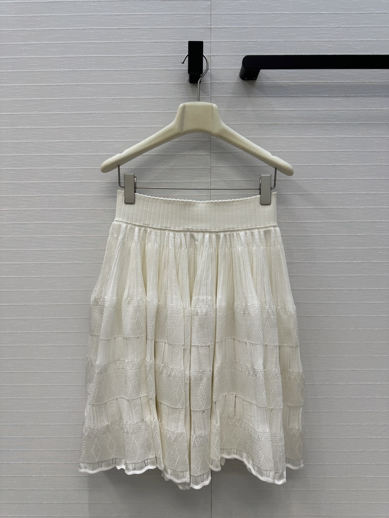 Alaïa Pointelle Hollow-Out Knit High-Waisted Ballet Skirt in Cream