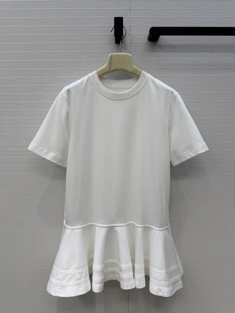 Alaia Signature Ruffle-Hem Pure Cotton T-Shirt