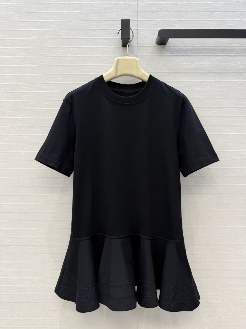 Alaïa Signature Pure Cotton Ruffle-Hem Slim Fit T-Shirt