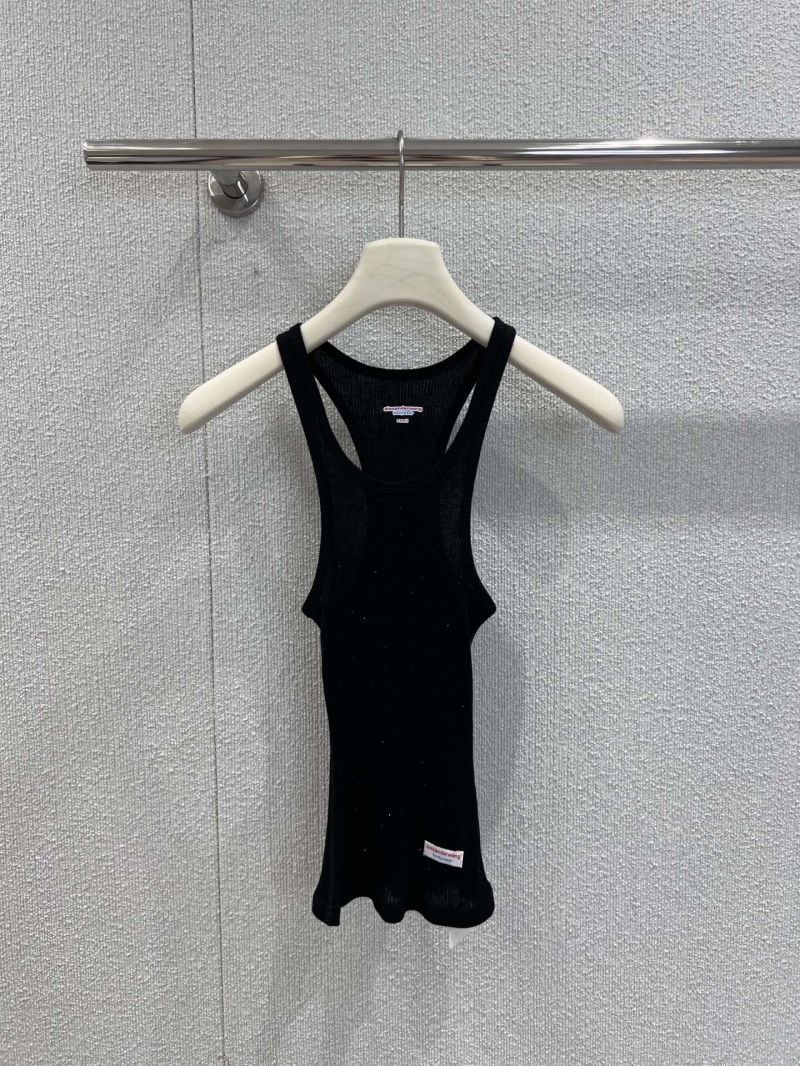 Alexander Wang 25SS SlimFit Tank Top Rhinestone Embellished Vest - Exclusive Chic Design