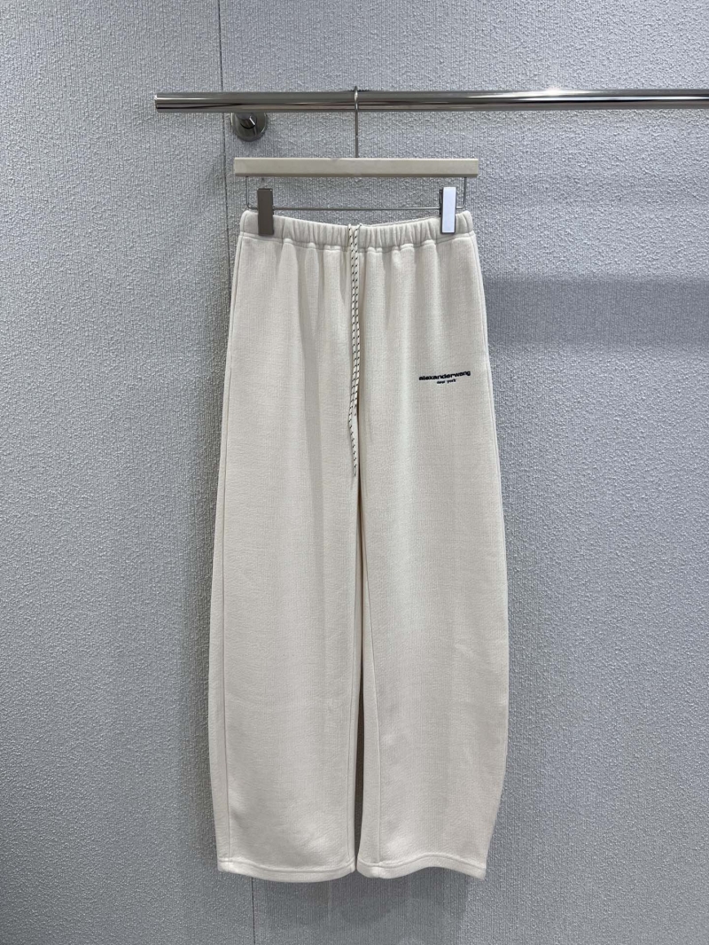 Alexander Wang Off-White Logo Embroidered Corduroy Wide-Leg Pants