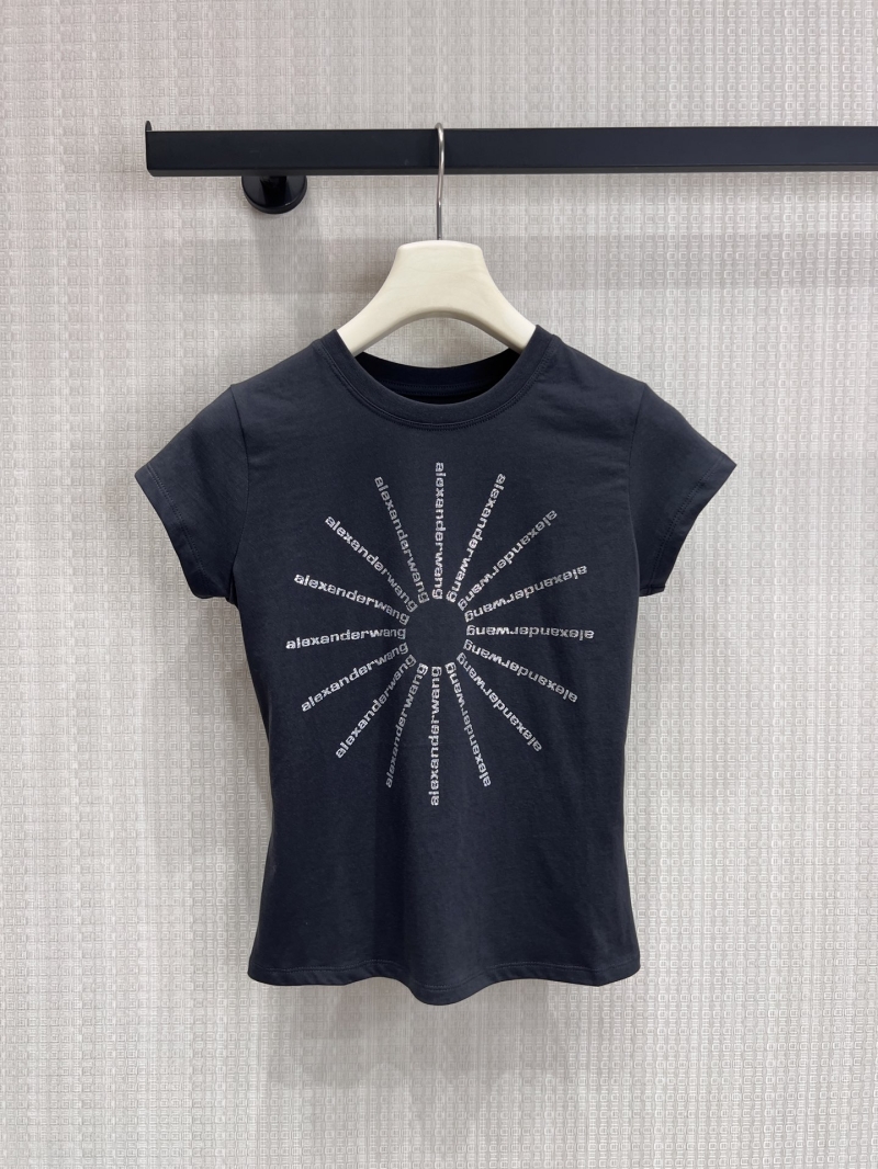Alexander Wang Slim-Fit Hot-Stamped Radial Logo T-Shirt in Washed Black