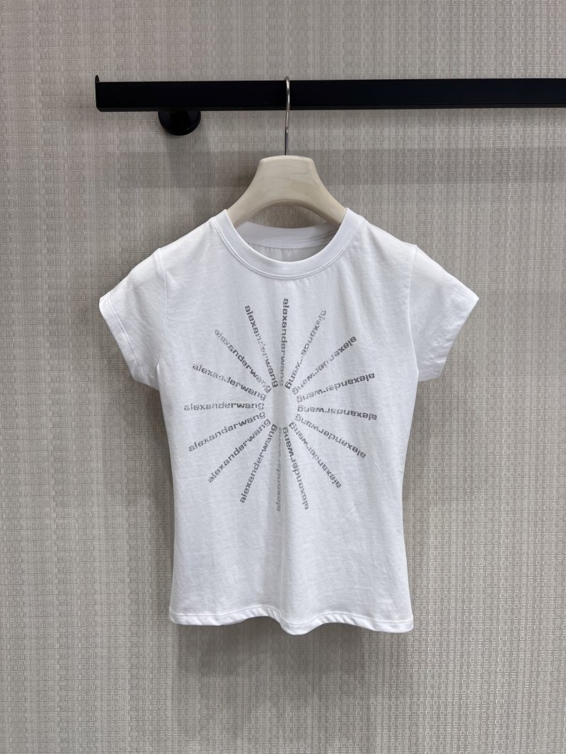 Alexander Wang Rhinestone Sunburst Slim-Fit T-Shirt in White